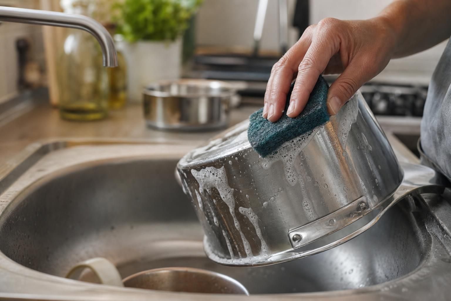 Spugna abrasiva: i 7 accorgimenti che evitano graffi in cucina e bagno - dettaglio