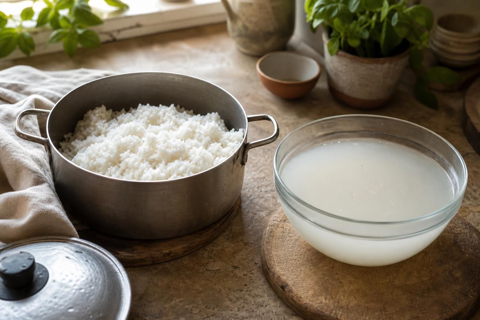 Non buttare l’acqua del riso: 8 usi pratici tra cucina, casa e piante