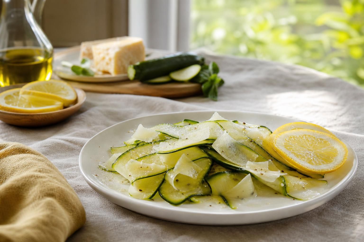 Zucchine crude al limone e parmigiano: l’insalata estiva pronta in 10 minuti