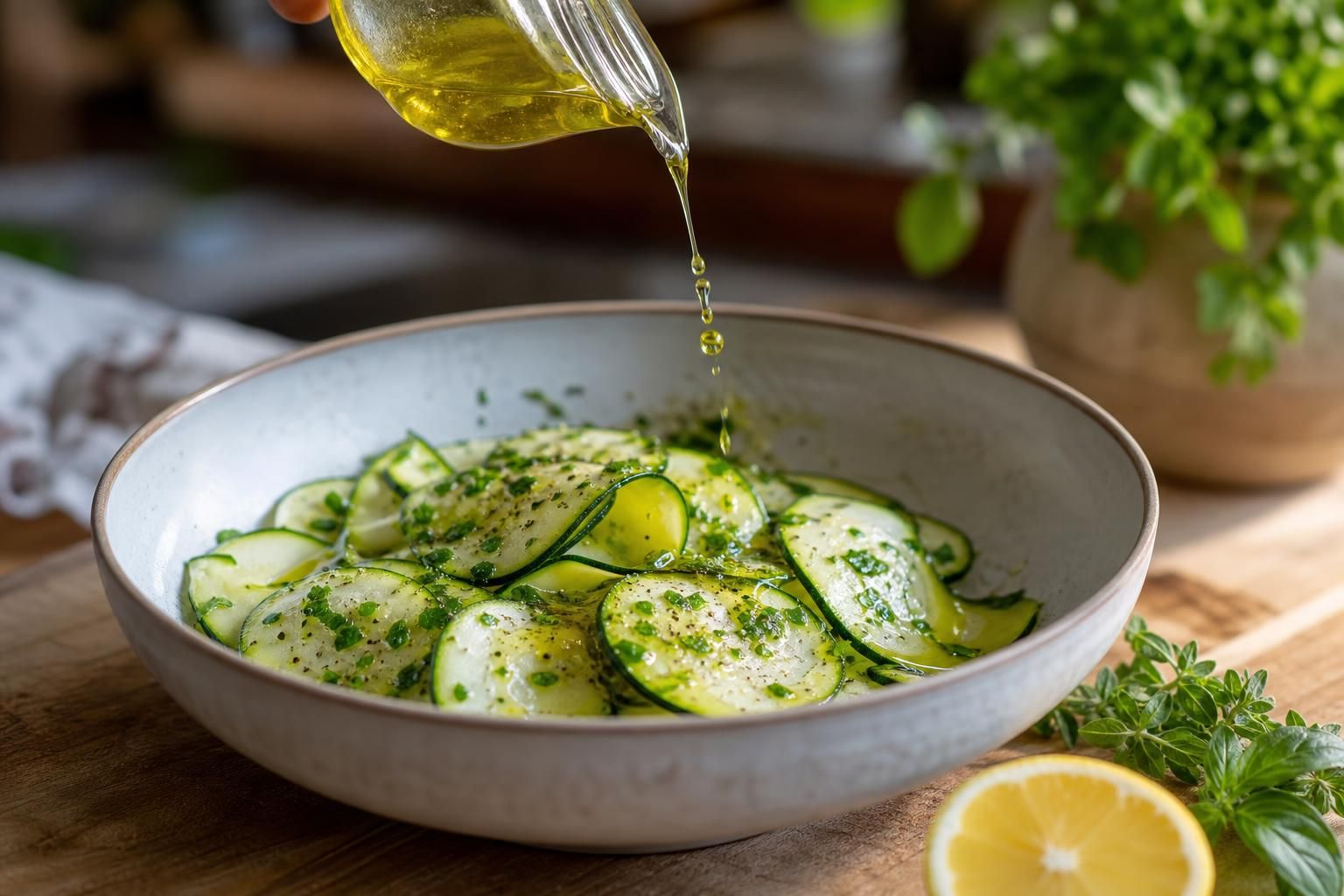 Zucchine marinate senza cottura: il contorno fresco che salva la cena - dettaglio