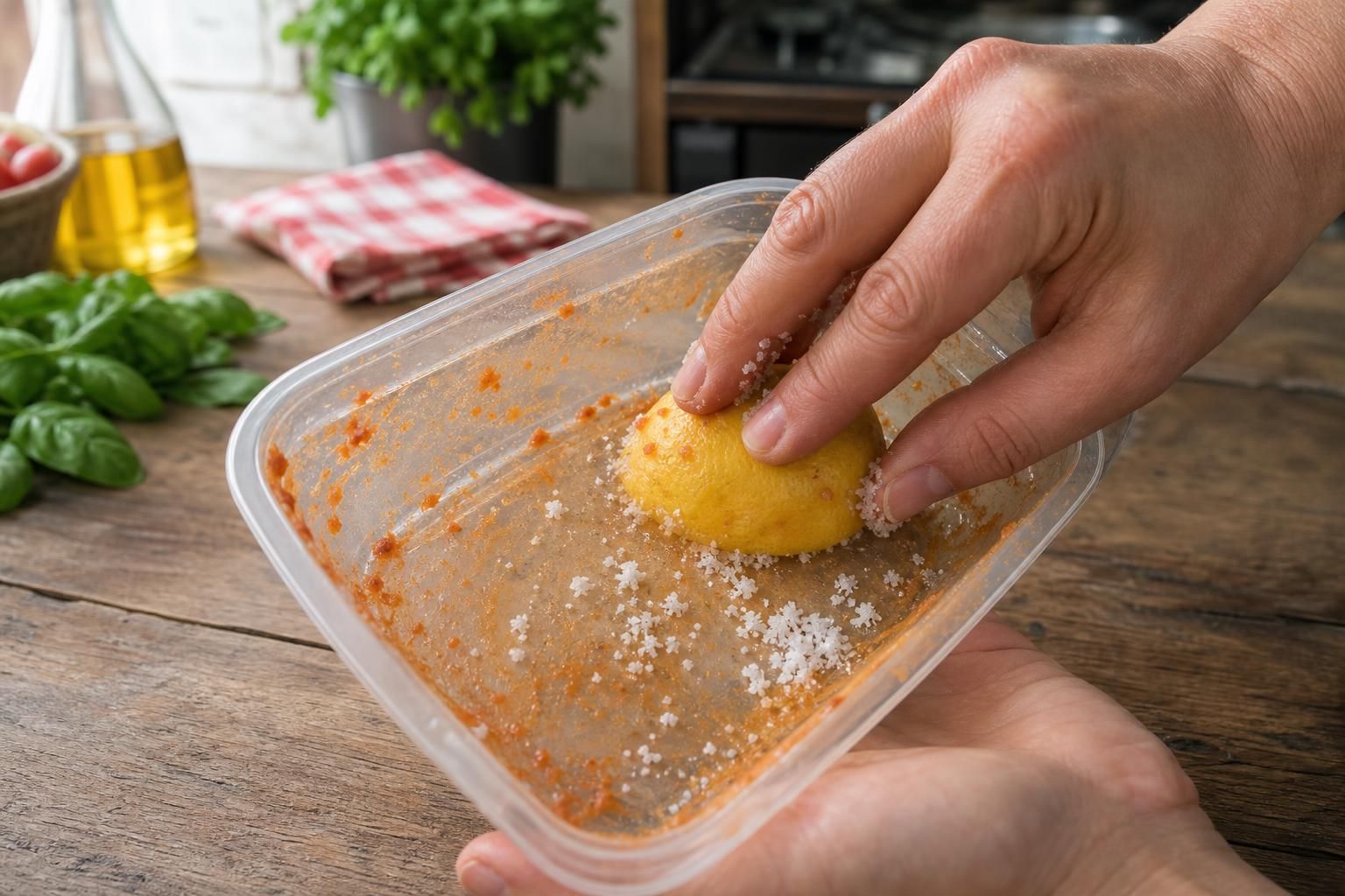 Contenitori di plastica macchiati? 3 rimedi naturali che funzionano - dettaglio