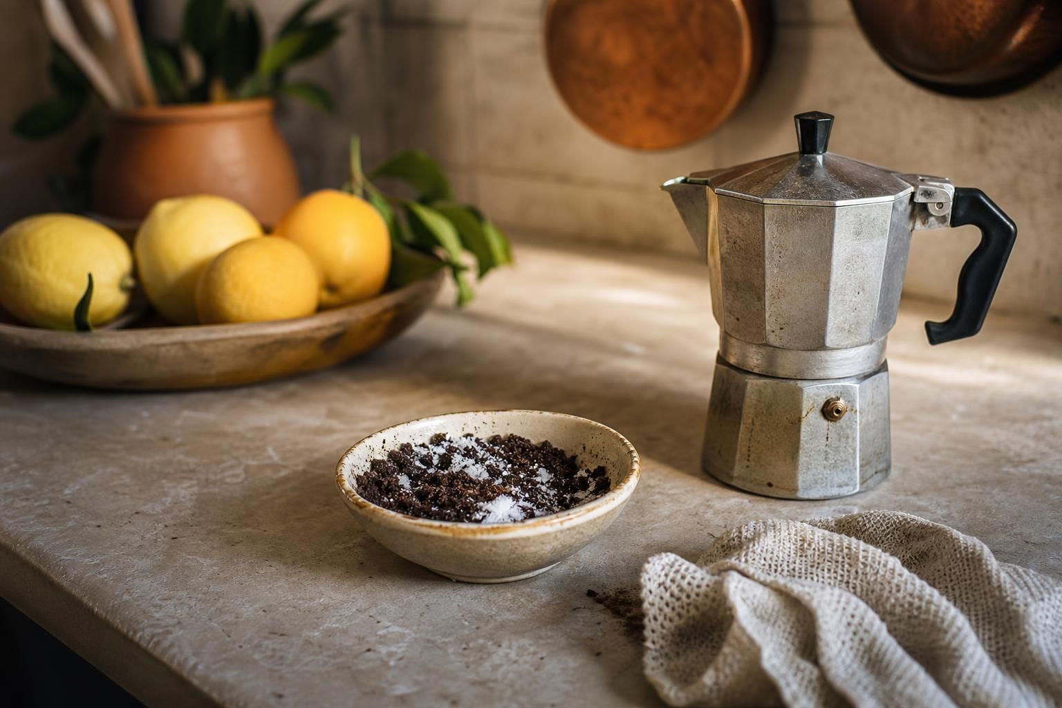 Fondi di caffè e bicarbonato: dove usarli davvero nelle pulizie