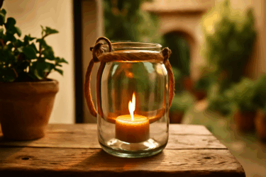 Lanternina da barattolo e candela: riciclo creativo