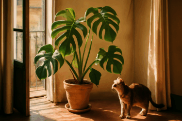 Monstera in agosto: il caldo rende pericolosa la tua casa per i gatti