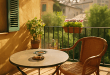 Piante antizanzare su un balcone italiano soleggiato