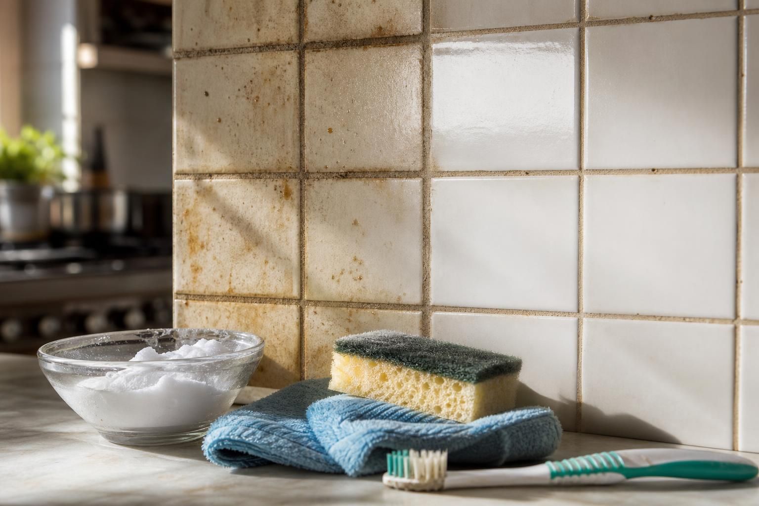 Piastrelle unte in cucina? I rimedi veloci che le fanno tornare pulite - dettaglio