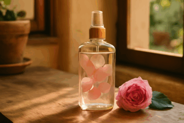 Spray rinfrescante corpo fai-da-te con acqua di rose
