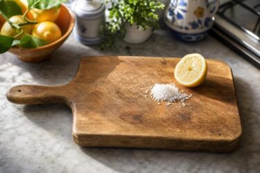 Tagliere di legno con odori e aloni? Il limone ti aiuta a pulirlo bene