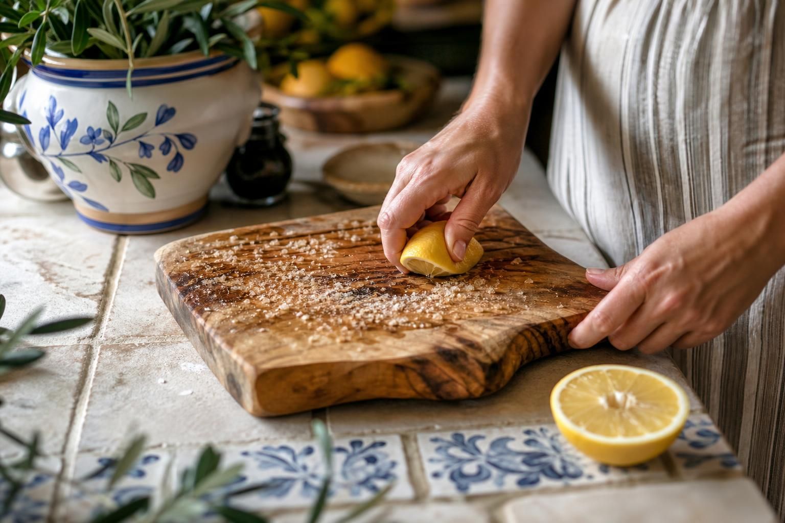 Tagliere di legno che sa di cucina? 3 rimedi naturali che funzionano