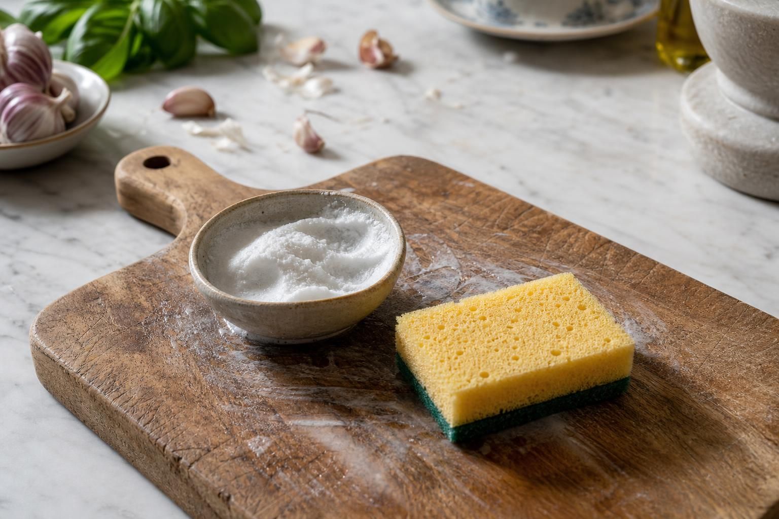 Tagliere di legno che sa di cucina? 3 rimedi naturali che funzionano - dettaglio