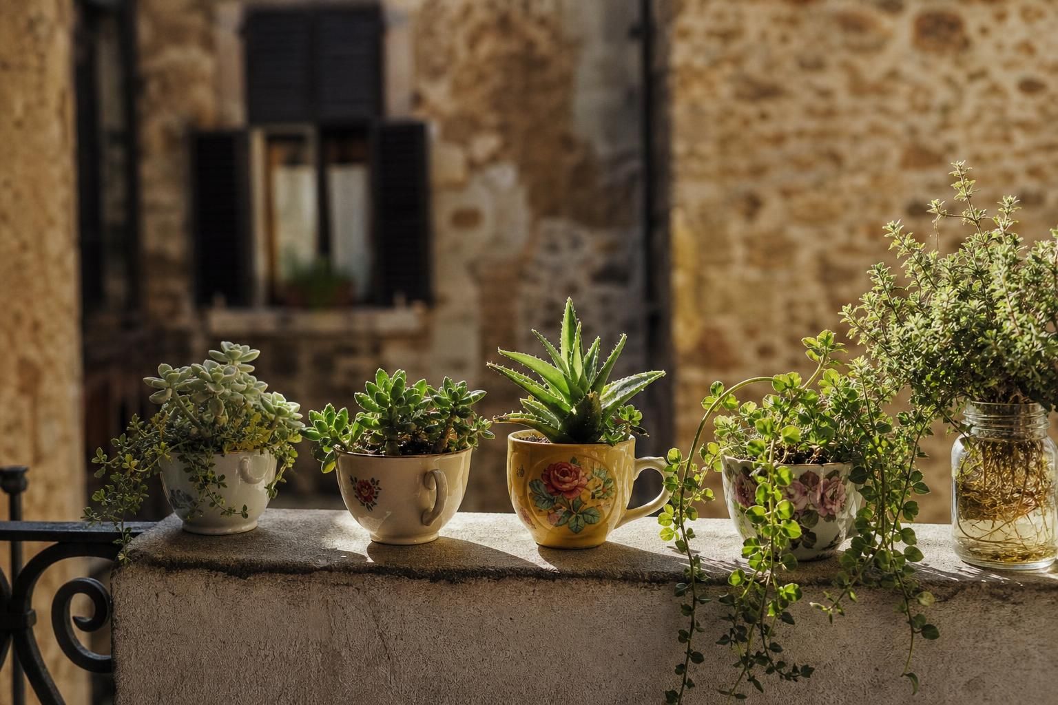 Le tazzine spaiate diventano vasetti perfetti per piante piccole - approfondimento