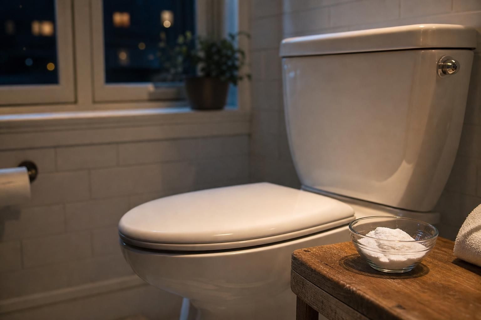 Il trucco del bicarbonato nel WC prima di dormire: meno odori al mattino