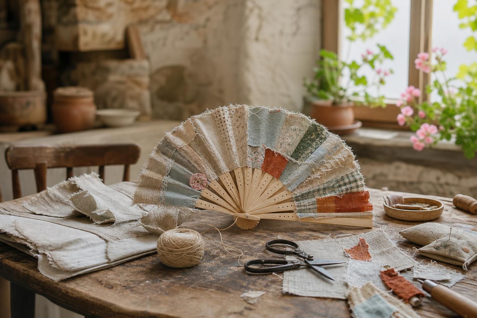 Ventagli fai-da-te con stoffa e paglia: idee belle da fare col riciclo