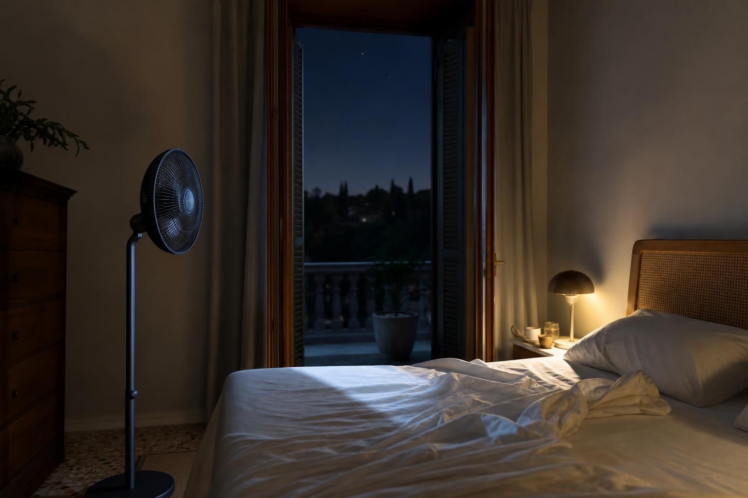 Ventilatore di notte: dove metterlo per dormire meglio senza aria addosso