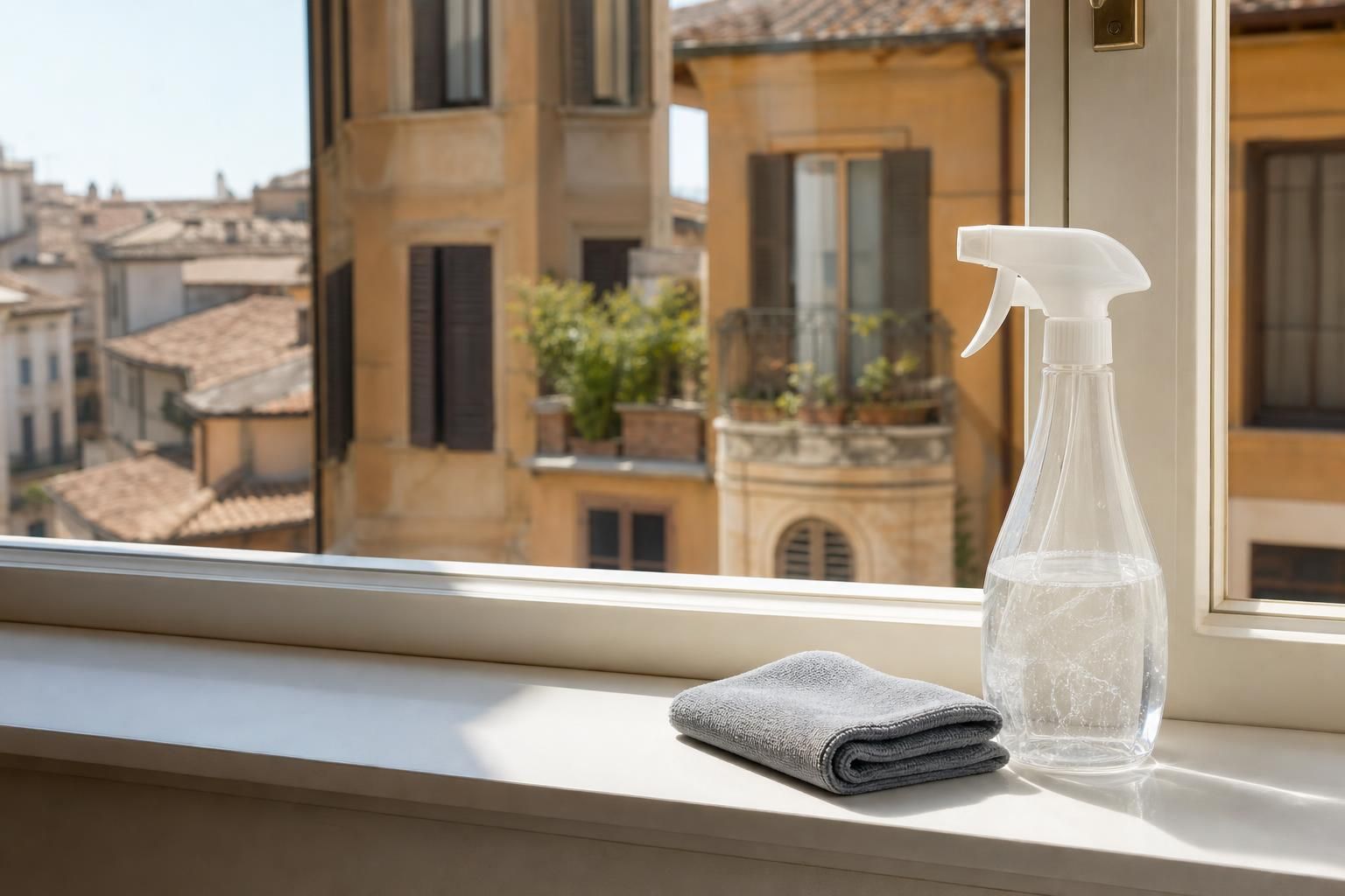 Vetri lucidi senza aloni: il metodo semplice con acqua e aceto