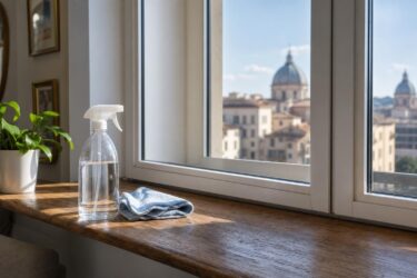 Vetri senza aloni con acqua e aceto: il metodo semplice che funziona