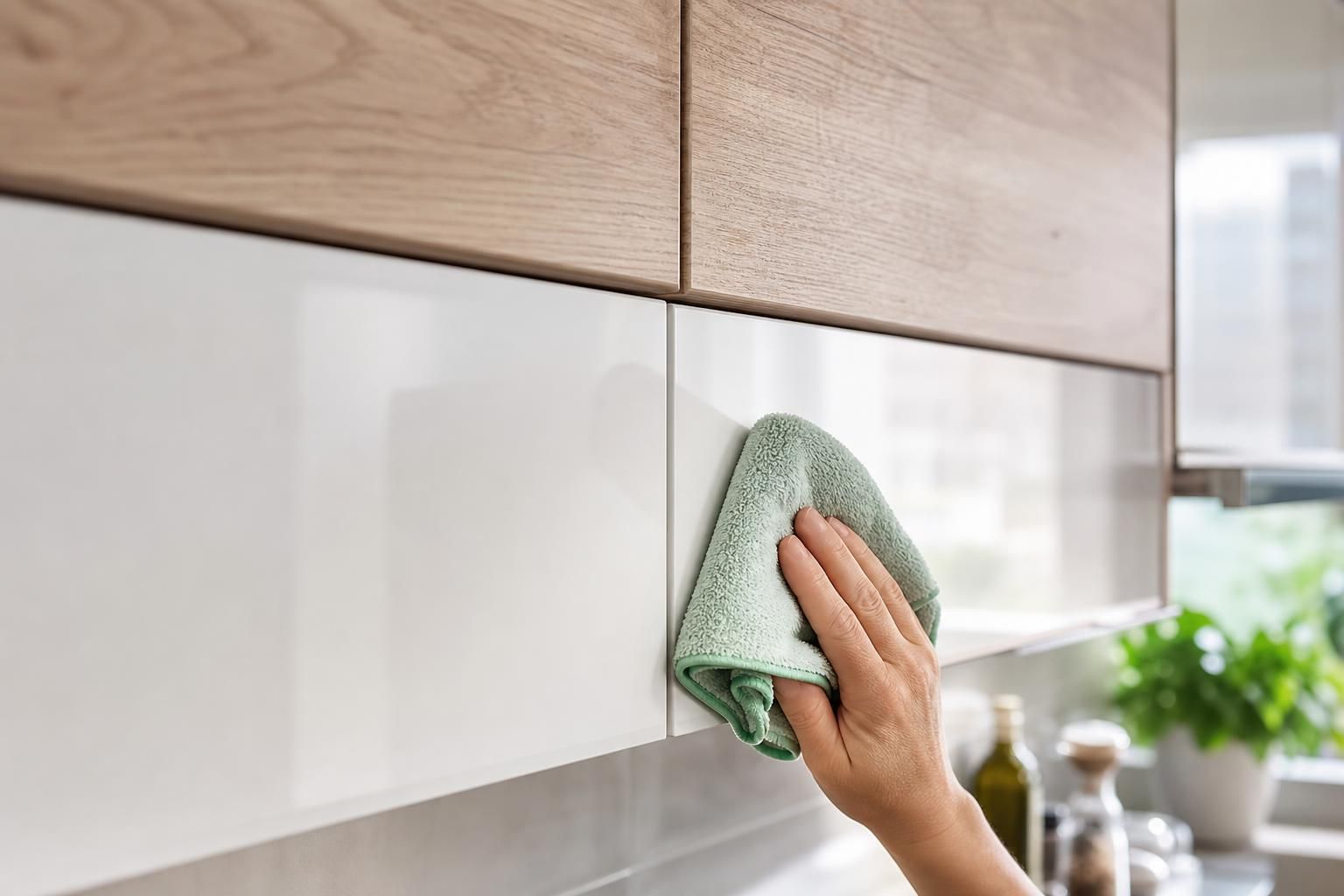 Ante della cucina unte? Il mix delicato che le sgrassa senza rovinarle